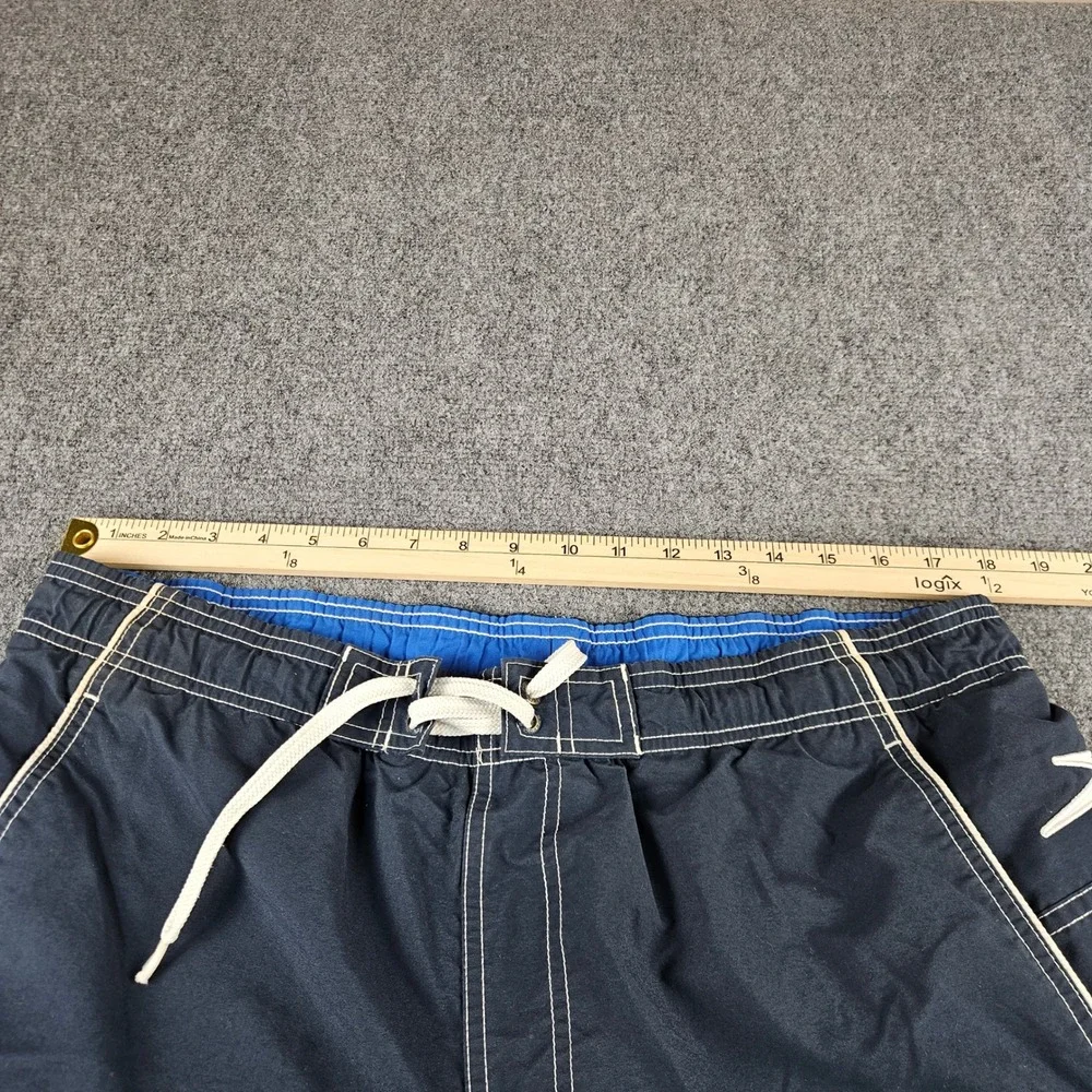 Speedo Mens Navy Blue Board Shorts Swim Trunks Cargo Pocket Mesh Lined 32 Waist